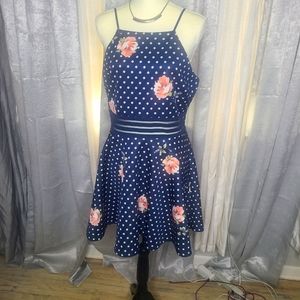 MAKE A OFFER! Jodi Kristopher Juniors dress size 15 navy blue and floral print
